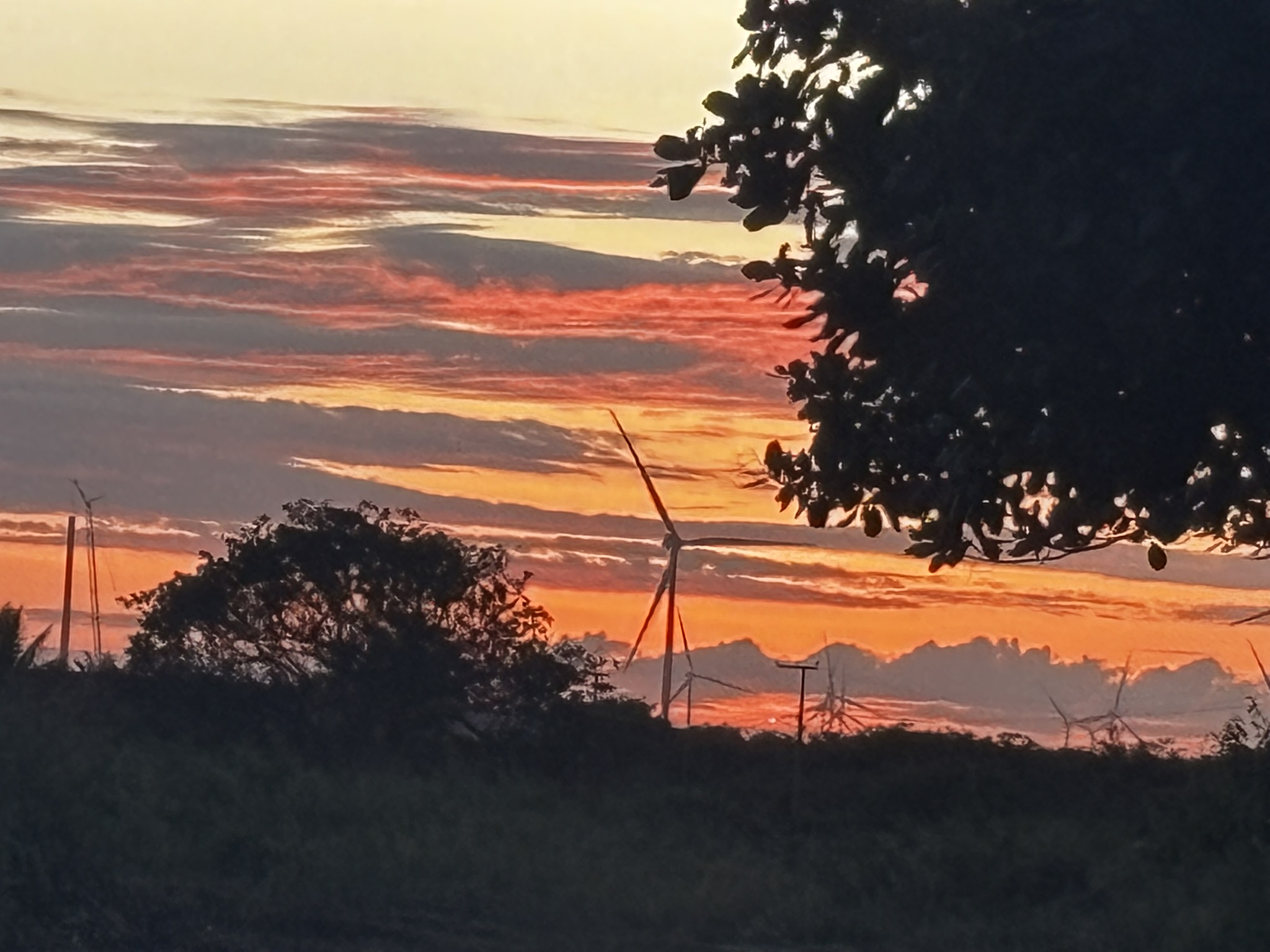 Pôr do sol no entorno do Novo Campestre em Trairi/CE — paisagem regional